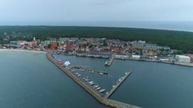 Panorama Limanı Port Aerial View Polonya. Yüksek kalite 4k görüntü