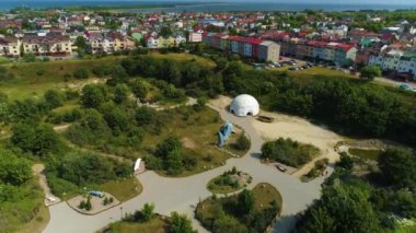Güzel Wladyslawowo Okyanus Parkı Hava Manzaralı Polonya. Yüksek kalite 4k görüntü