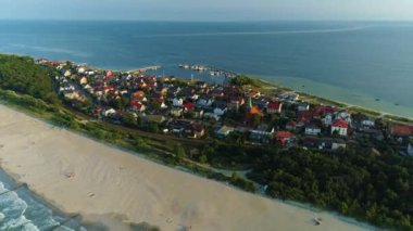 Güzel manzara Kuznica Piekny Krajobraz Hava Manzarası Polonya. Yüksek kalite 4k görüntü