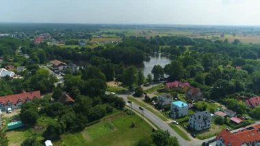 Güzel manzara Jantar Piekny Krajobraz Hava Manzarası Polonya. Yüksek kalite 4k görüntü
