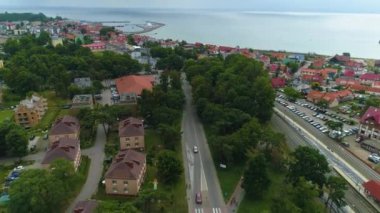 Güzel manzara Hel Piekny Krajobraz Hava Manzarası Polonya. Yüksek kalite 4k görüntü