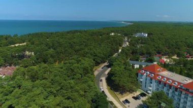 Güzel manzara Ustka Piekny Krajobraz Hava Görüntüsü Polonya. Yüksek kalite 4k görüntü