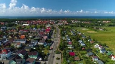 Güzel manzara Leba Piekny Krajobraz Hava Manzarası Polonya. Yüksek kalite 4k görüntü