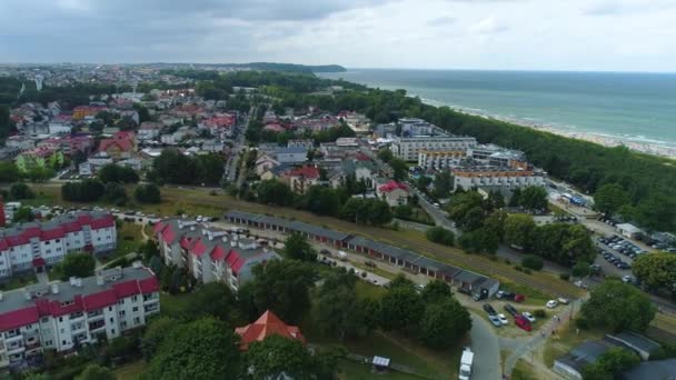 Krásná Krajina Wladyslawowo Piekny Krajobraz Aerial View Polsko Vysoce Kvalitní — Stock video