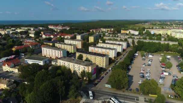 Schöne Landschaft Ustka Piekny Krajobraz Luftaufnahme Polen Hochwertiges Filmmaterial — Stockvideo