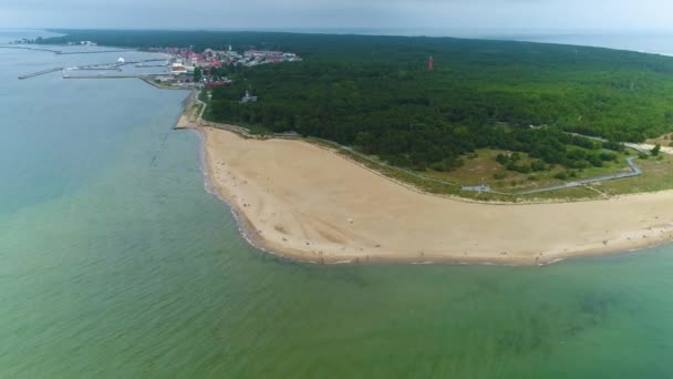 Παραλία Hel Krajobraz Plaza Aerial View Πολωνία Υψηλής Ποιότητας Πλάνα — Αρχείο Βίντεο