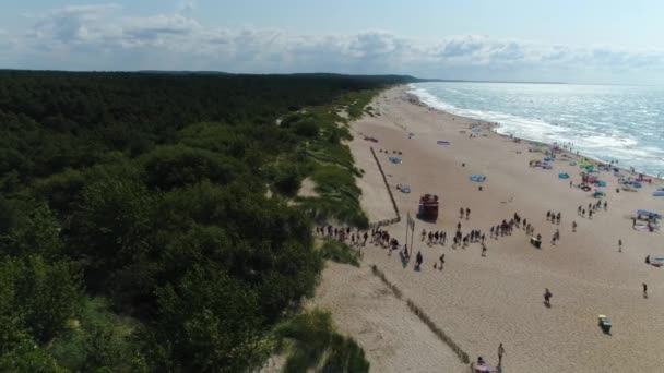 Plage Mer Baltique Rowy Plaza Morze Baltyckie Vue Aérienne Pologne — Video