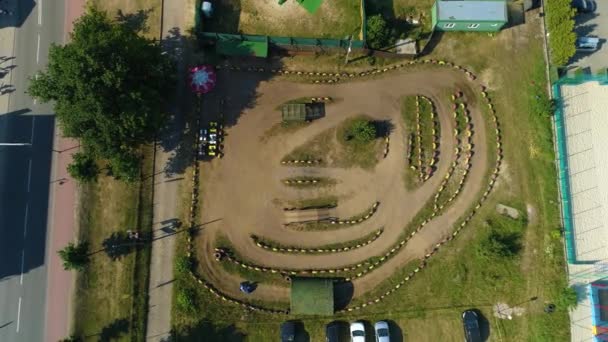 Quad Track Children Leba Tor Quadowy Aerial View Poland Vysoce — Stock video