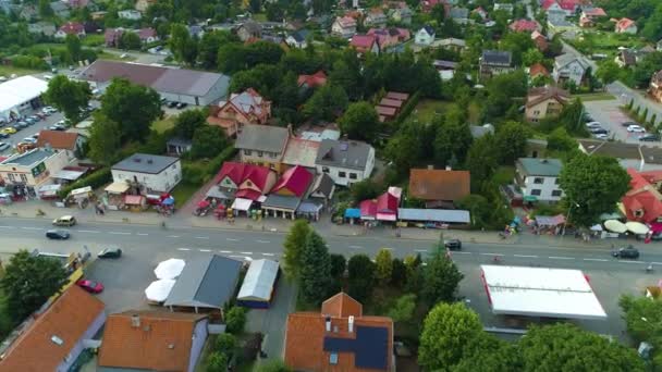 Krásná Krajina Main Street Stegna Aerial View Polsko Vysoce Kvalitní — Stock video