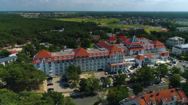 Hotel Grand Lubicz Ustka Uzdrowisko Luftaufnahme Polen Hochwertiges Filmmaterial — Stockvideo