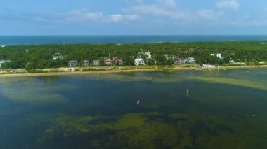 Güzel Panorama Körfezi Jurata Krajobraz Hava Manzaralı Polonya. Yüksek kalite 4k görüntü