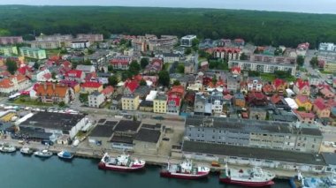 Panorama Limanı Port Aerial View Polonya. Yüksek kalite 4k görüntü