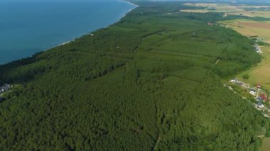 Güzel manzara Ustka Piekny Krajobraz Hava Görüntüsü Polonya. Yüksek kalite 4k görüntü