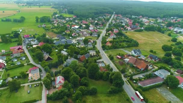 Beautiful Landscape Stegna Piekny Krajobraz Aerial View Poland High Quality — Stock Video