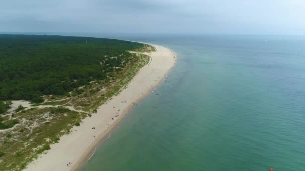 Beach Baltic Sea Hel Plaza Morze Aerial View Poland Высококачественные — стоковое видео