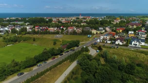 Güzel Manzara Wladyslawowo Piekny Krajobraz Hava Manzarası Polonya Yüksek Kalite — Stok video