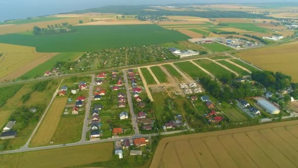 Vackra Landskap Pond Puck Piekny Krajobraz Flygfoto Polen Högkvalitativ Film — Stockvideo