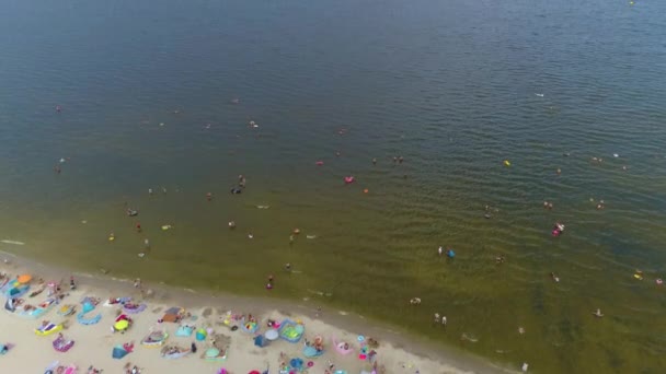 Sahil Baltık Denizi Jantar Plaza Morz Hava Görüntülü Polonya Yüksek — Stok video
