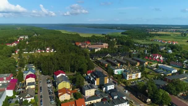 Schöne Landschaft Leba Piekny Krajobraz Luftaufnahme Polen Hochwertiges Filmmaterial — Stockvideo