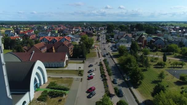 Avenue Leba Aleja Swietego Jakuba Aerial View Poland High Quality — Stock Video