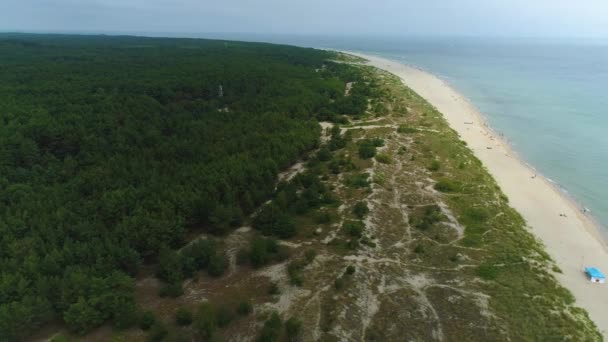 Παραλία Βαλτική Θάλασσα Hel Plaza Morze Aerial View Πολωνία Υψηλής — Αρχείο Βίντεο