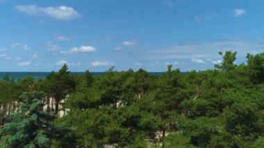 Plaj Baltık Denizi Rowy Plaza Morze Baltyckie Hava Görüntüsü Polonya. Yüksek kalite 4k görüntü