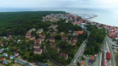 Güzel Panorama Hel Krajobraz Hava Manzarası Polonya. Yüksek kalite 4k görüntü