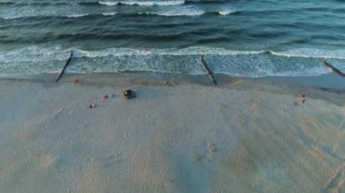 Baltık Denizi Kuznica Morze Baltyckie Hava Görüntüsü Polonya. Yüksek kalite 4k görüntü