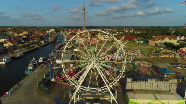 Zábavní Park Leba Wesole Miasteczko Aerial View Polsko Vysoce Kvalitní — Stock video