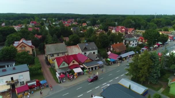 Hermoso Paisaje Main Street Stegna Vista Aérea Polonia Imágenes Alta — Vídeos de Stock