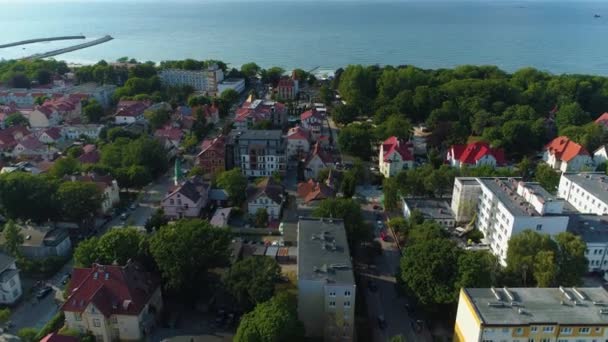 Όμορφο Τοπίο Ustka Piekny Krajobraz Aerial View Πολωνία Υψηλής Ποιότητας — Αρχείο Βίντεο