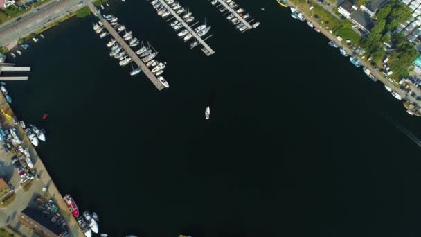 Top Seaport Jastarnia Port Morski Aerial View Polen Hoge Kwaliteit — Stockvideo