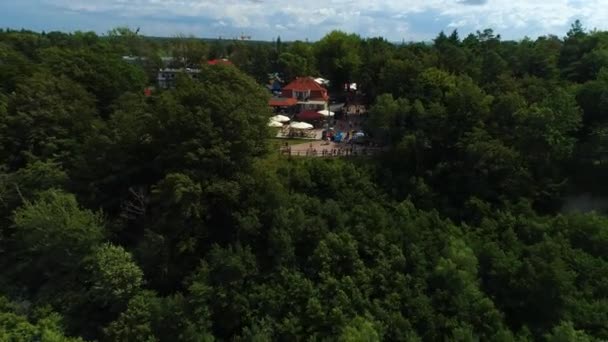 Viewpoint Jastrzebia Gora Punkt Widokowy Aerial View Πολωνία Υψηλής Ποιότητας — Αρχείο Βίντεο
