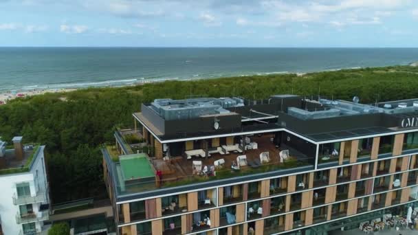 Apartment Sea Wladyslawowo Hotel Morze Aerial View Polen Hoge Kwaliteit — Stockvideo