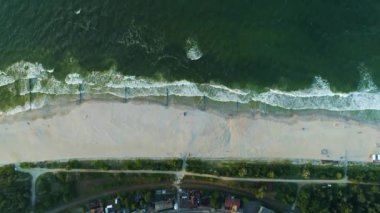 Yukarı Aşağı Manzara Sahili Kuznica Krajobraz Plaza Hava Üssü Polonya. Yüksek kalite 4k görüntü