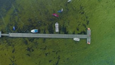 Pier Körfezi Chalupy Molo Zatoka Hava Görüntüsü Polonya. Yüksek kalite 4k görüntü