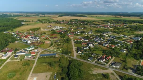 Gyönyörű Táj Ustka Piekny Krajobraz Aerial View Lengyelország Kiváló Minőségű — Stock videók