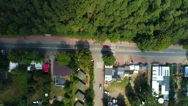 Наверху Главной Улице Ястржебия Гора Видом Польшу Высококачественные Кадры — стоковое видео