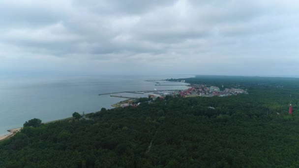 Güzel Panorama Hel Krajobraz Hava Manzarası Polonya Yüksek Kalite Görüntü — Stok video