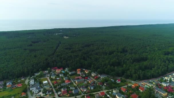 Прекрасний Ландшафтний Ліс Балтійське Море Stegna Piekny Krajobraz Aerial View — стокове відео