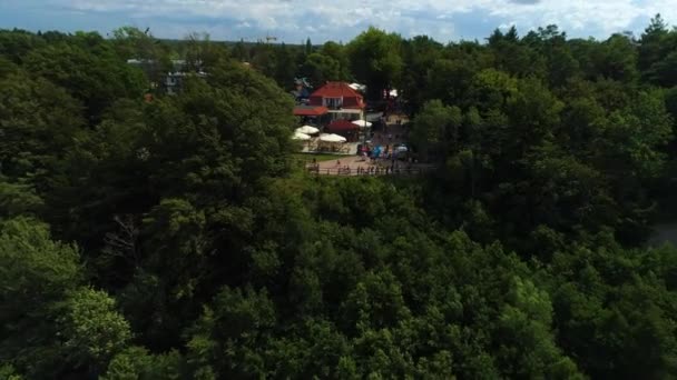Viewpoint Jastrzebia Gora Punkt Widokowy Aerial View Poland Vysoce Kvalitní — Stock video