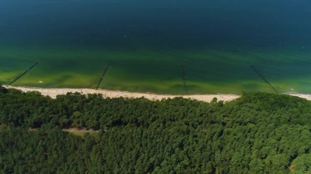 Beach Baltic Sea Wicie Plaza Morze Baltyckie Pemandangan Udara Polandia — Stok Video