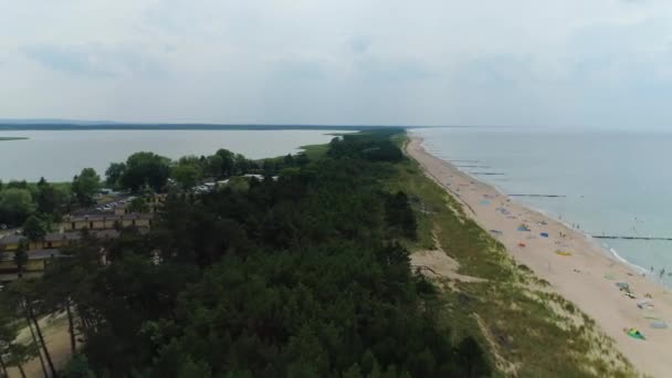 Seaside Forest Dabkowice Las Nadmorski Flygfoto Polen Högkvalitativ Film — Stockvideo