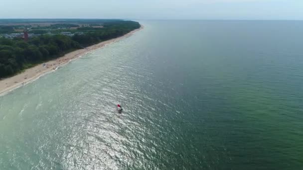 Panorama Beach Baltské Moře Gaski Plaza Morze Baltyckie Aerial View — Stock video