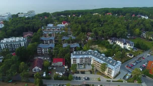 Όμορφο Τοπίο Mielno Piekny Krajobraz Aerial View Πολωνία Υψηλής Ποιότητας — Αρχείο Βίντεο