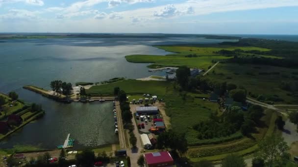 Lago Jezioro Resko Przymorskie Dzwirzyno Vista Aerea Polonia Filmati Alta — Video Stock