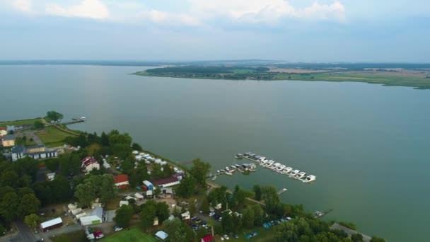 Prachtig Landschap Mielno Lake Jamno Piekny Krajobraz Aerial View Polen — Stockvideo