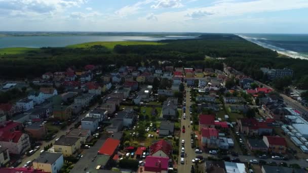 Prachtig Landschap Dzwirzyno Piekny Krajobraz Luchtfoto View Polen Hoge Kwaliteit — Stockvideo