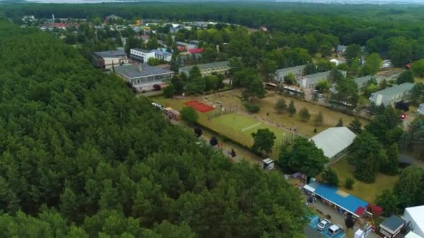 Panorama Oyun Sahası Tembel Boiska Gry Hava Görüntüsü Polonya Yüksek — Stok video