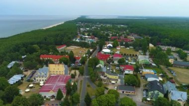 Güzel Panorama Tembel Piekna Krajobraz Hava Manzarası Polonya. Yüksek kalite 4k görüntü